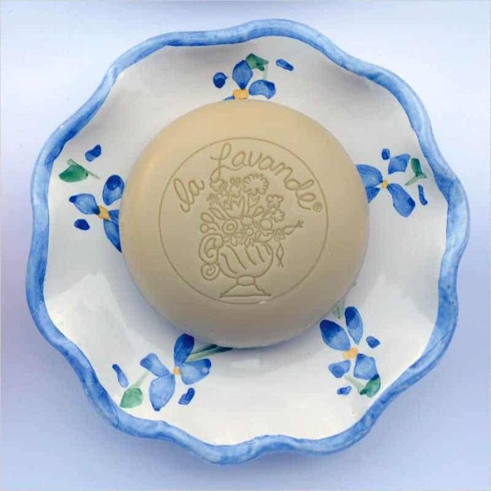 Blue Flower Handmade French Soap Dish