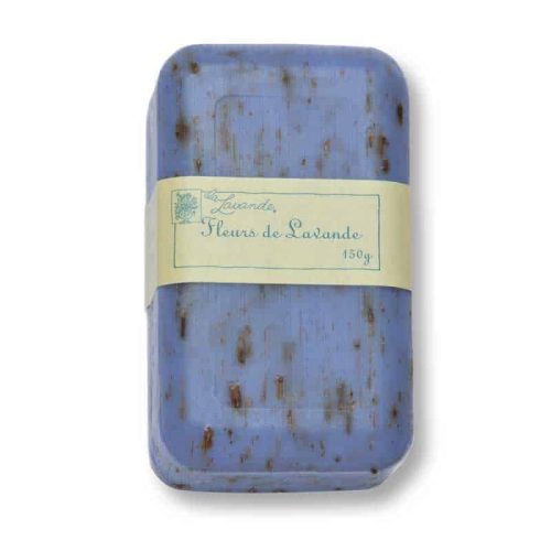 Joie de Vive Rectangle Lavender Flower French Hand, Face and Body Soap 150g